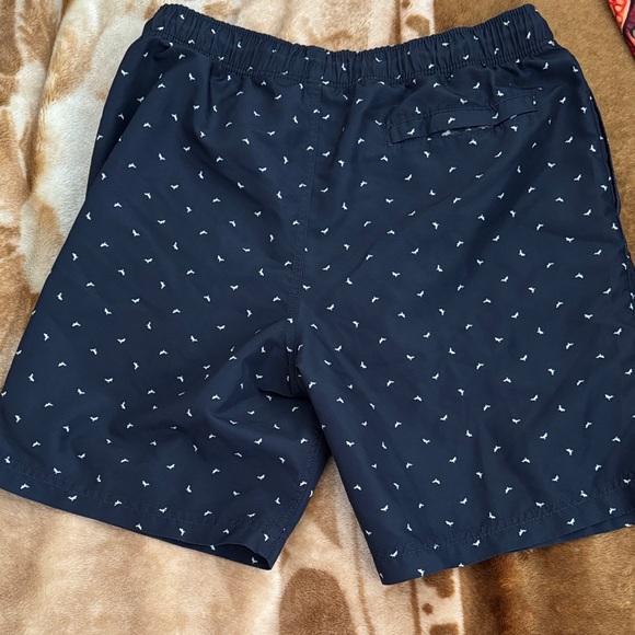 Nautica Navy Swim Trunks with White Micro Print - Picture 3 of 3